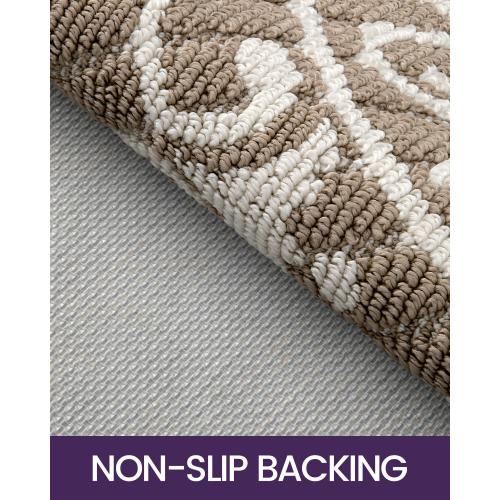 DEXI Front Door Mat Entryway, Inside Welcome Entrance Doormat Low Profile Thin, Non Slip Washable Entry Mats for House Floor Dirt Trapper, 24x36, Brown