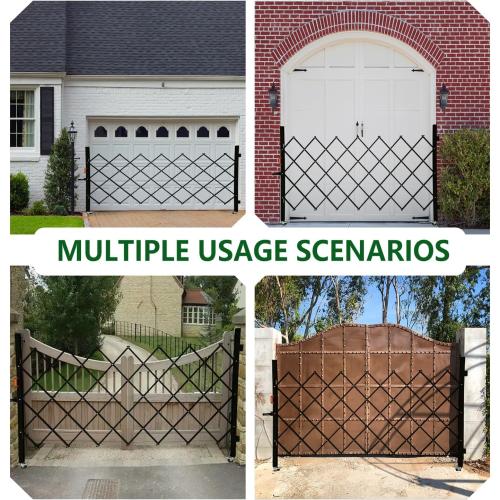 Folding Security Gate with Lockable Scissor Design and 360° Swivel Casters Outdoor Barricade for Entry Security, Garage, Warehouse, and Pool Areas (65“Wx50 H)