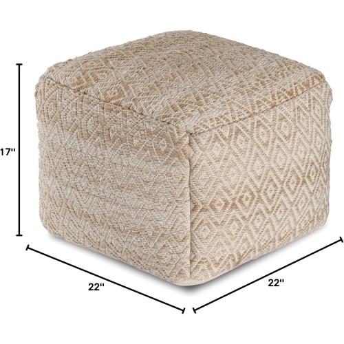 Anji Mountain 22x22x16 Handmade & Handcrafted Ottoman Pouf Comfortable Pouf Ottoman Foot Rest & Home Décor Accent for Living Room, Bedroom, Nursery, Kids Room, Patio