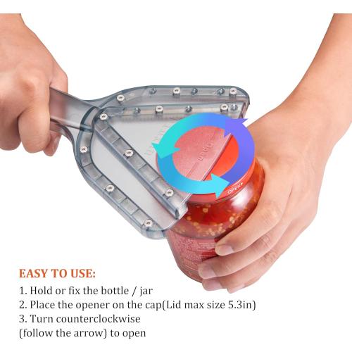Jar Opener for Weak Hand & Seniors with Arthritis,Easy Twist Off Bottle Caps,Patent | Unique Kitchen Gadgets, Christmas Gifts for Elderly/Women/Men (Blue)