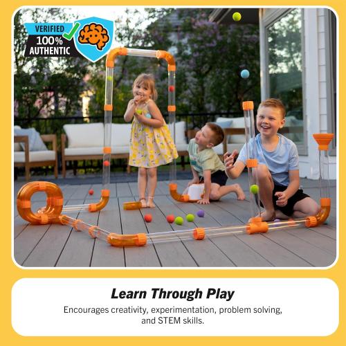 Fat Brain Toys The Original Air Toobz, Air-Powered STEM Building Toys for Kids & Teens, Kids Building Toys, STEM Toys for 3  Year Old