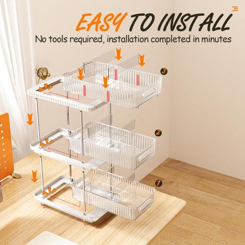 ESTHELLO 3-Tier Bathroom Counter Organizer: Vertical Storage Design for Crowded Counters, Vanity Organizer, Multi-Functional Organization, Lvory White