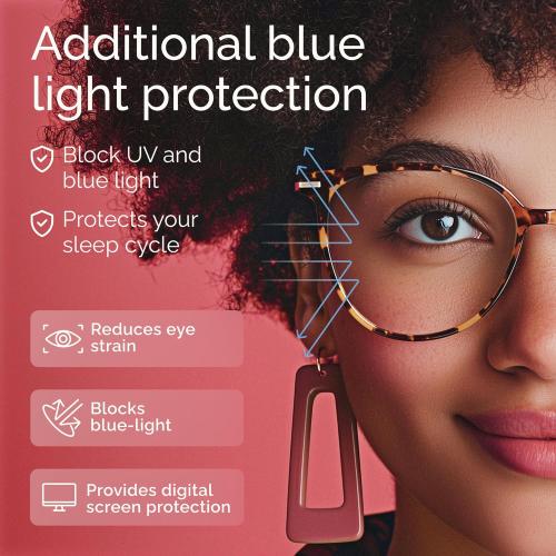 Gaoye Blue Light Blocking Glasses - Trending Round TR90 Frames, Metal Arms, UV400 Protection - Matching Soft Case