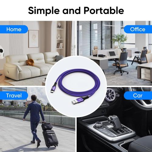 USB C Cable 5 Pack 10ft USB Type C to A Cord Fast Charging