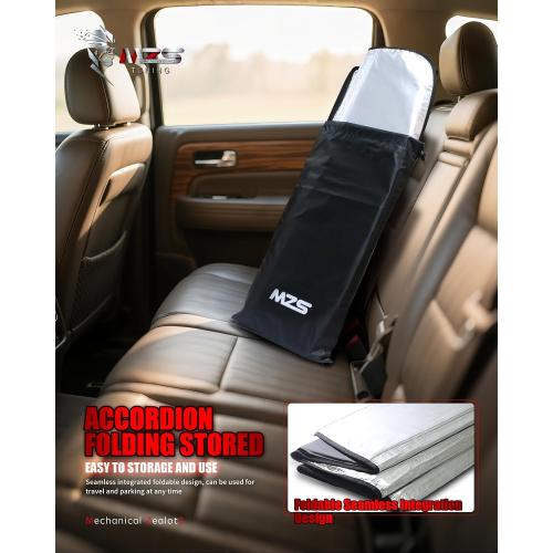 MZS Windshield Sun Shade Compatible with Silverado Sierra 1500 2500HD 3500HD 2019-2026, Foldable Truck Sun Shade Shield with Storage Pouch, Front Window Visor Sunshade for Interior Protector