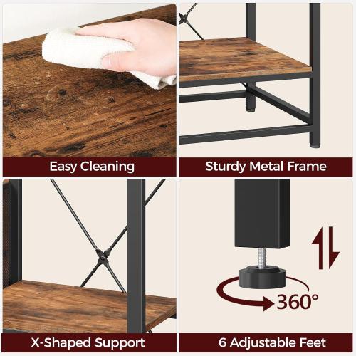 MAHANCRIS 20-37 Gallon Fish Tank Stand, Aquarium Stand with Power Outlet and Storage Cabinet, Heavy Duty Tank Stand Suitable for Turtle Tank, Reptile Terrarium, for Home Office, Rustic Brown FTHR40E01