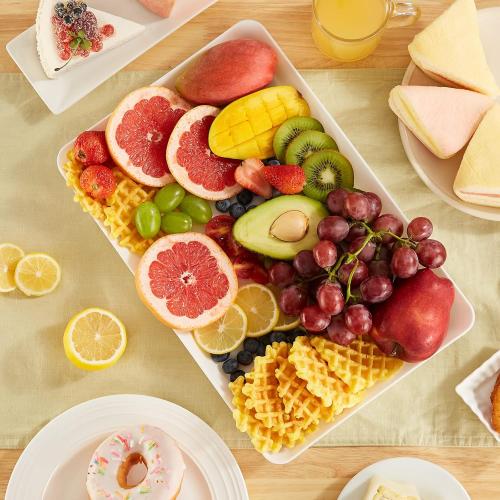 4Pack......Lifewit Reusable Plastic Serving Tray, 15 x 10 White Platters for Party, Large Tray Dishes for Serving Food, Buffet, Snacks, Fruit, Rectangle, Thanksgiving Christmas Essentials, 3 Sets, BPA Free