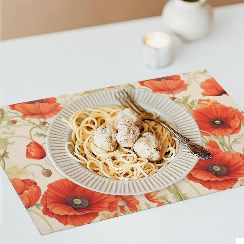 Botanical Flower Placemats Set of 4 Butterfly Plants Floral Botanic Plants Flower Leaves Placemats Rustic Floral Waterproof Washable Table Placemats for Dining Kitchen Decoration 4 PCS