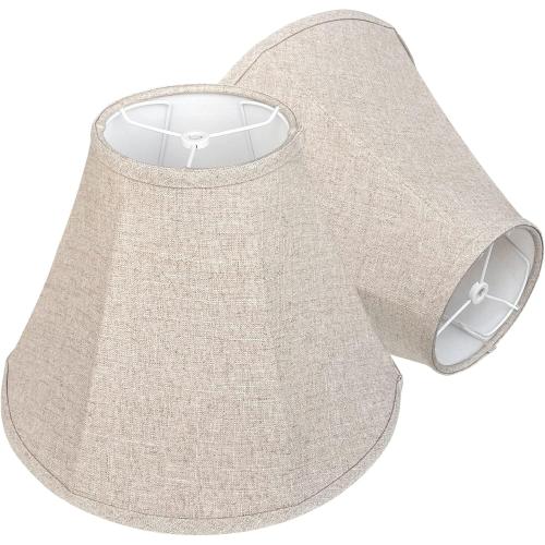 Beige 2 Pack TOOTOO STAR Bell Lamp Shade Set of 2, Linen Lampshade for Floor Light and Table Lamp 6x14x10 inch, DIY Fabric Natural Linen Hand Crafted, Spider (Assembly Required)