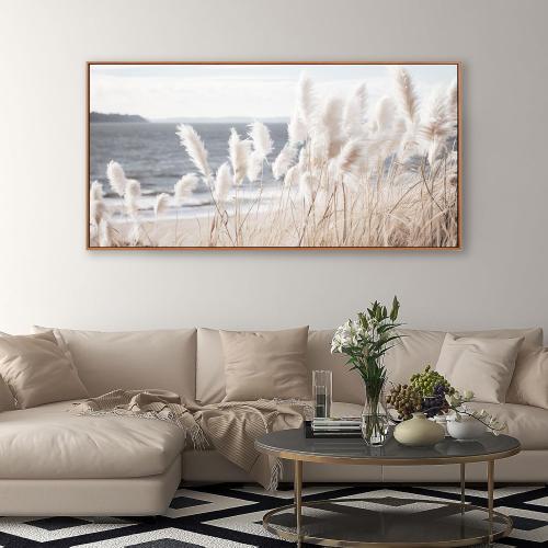 29x58 Wall Art Framed Artwork Decor Nature Canvas Art ReedSeascape Wall Decor for Bedroom Living Room Decoration Home Kitchen Office 29 x 58