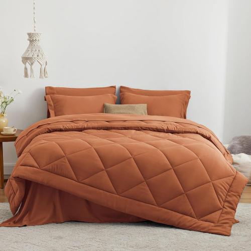 Love's cabin King Size Comforter Set Terracotta