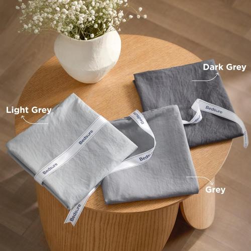 Bedsure King Comforter Set, Light Grey Soft Prewashed Bedding for All Seasons, 3 Pieces GentleSoft™ Bed Set, 1 Lightweight Comforter (104x90) and 2 Pillowcases (20x36)