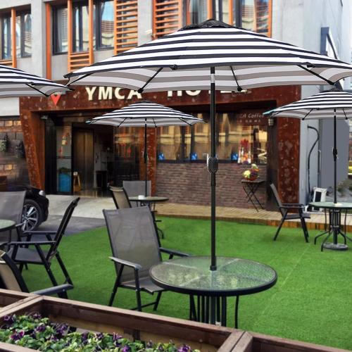 Blissun 9' Outdoor Patio Umbrella, Outdoor Table Umbrella, Yard Umbrella, Market Umbrella with 8 Sturdy Ribs, Push Button Tilt and Crank