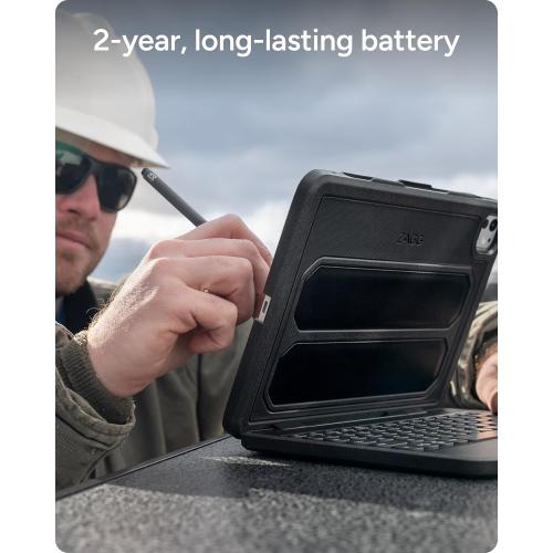ZAGG Rugged Book iPad 11 (A16)/ 10.9 (Gen 10) Case - Durable Wireless Keyboard Case, Military-Grade Drop Protection, Multi-Device Pairing, Detachable Backlit Keyboard, Black