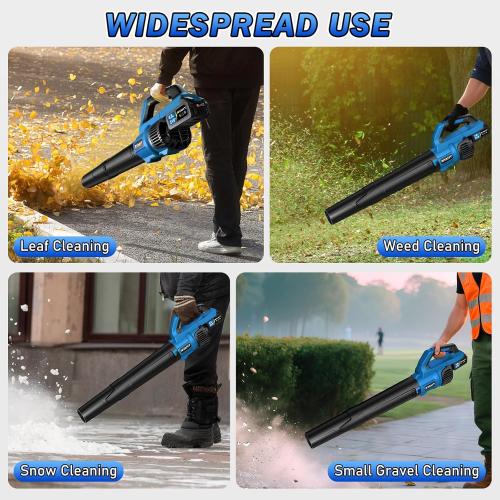 Leaf Blower Cordless, 21V Powerful Electric Leaf Blower with 2 X 4.0Ah Batteries and Charger, 2 Speed Modes, Handheld Lightweight Leaf Blowers for Lawn Care, Patio, Dust, Blowing Leaves