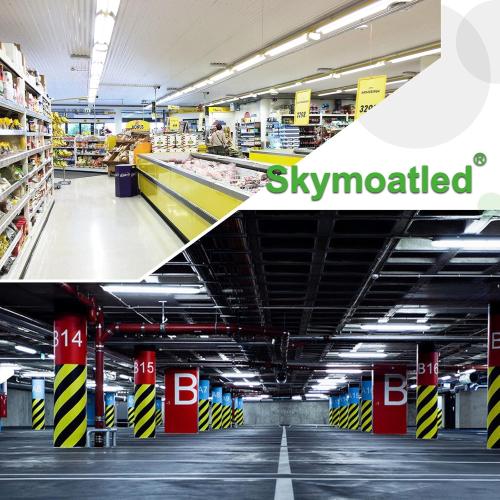 4Pack 4FT LED Shop Light Garage Lights,50W 6000K 7500LM White Light,Hanging/Surface Mount,Plug and Play,Linkable T8 LED Shop Lights,Commercial Bay Lighting for Warehouse Workshop Basement