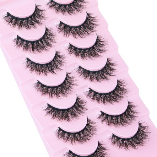 FANXITON Wispy False Eyelashes Natural Look Short Mink Lashes 3D Faux Mink Eyelashes 7 Pairs Pack