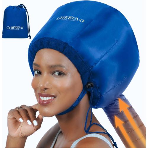 Granteva Hair Dryer Bonnet Attachment w/A Headband Integrated that Reduces Heat Around Ears & Neck - Blow Dryer Attachment for Hair Dryer, Speeds Up Drying Time