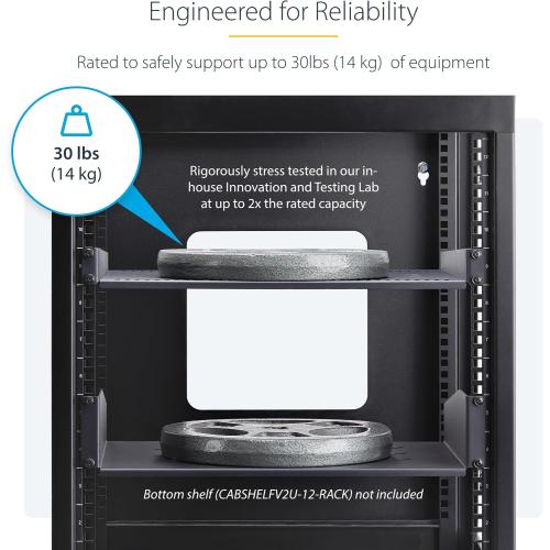 StarTech 1U Vented Server Rack Shelf, 16in, 30lb (CABSHELFV1U-16-RACK) | EIA-310 19in rack and cabinet fit, 14kg, 40cm mounting depth, SPCC cold-rolled steel, Cantilever tray‼️light dirt and good condition‼️