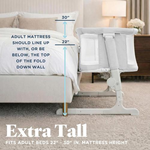 Baby Delight Beside Me Dreamer Bassinet | Bedside Sleeper | 7-Position Height Adjustment | Driftwood Grey