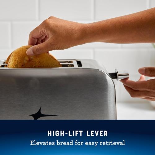 Oster 2-Slice Toaster with Extra Wide Slots, Bagel Toaster, Stainless Steel