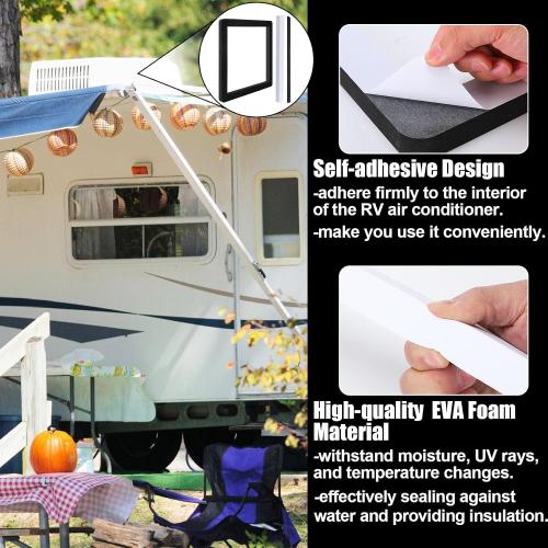 Universal RV Roof Air Conditioner Gasket Kit, 14x14in Camper Roof A/C Gasket Kit - Waterproof Compression Seal Insulation - Self-Adhesive Picture Frame Gasket and Leveling Pads