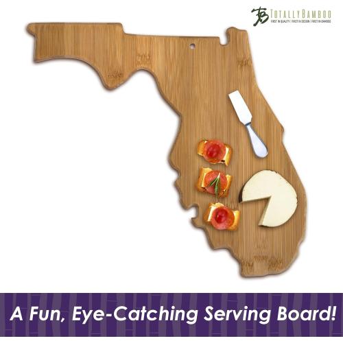 Totally Bamboo Florida State Shaped Serving & Cutting Board