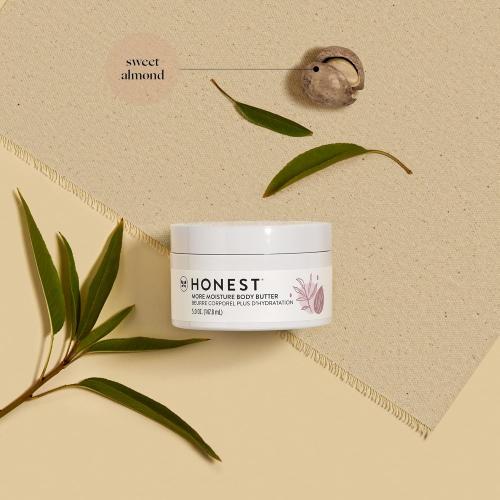 The Honest Company More Moisture Body Butter Moisturizing Cream for Dry Skin Vegan and Hypoallergenic Shea Butter and Nourishing Oils 5 oz