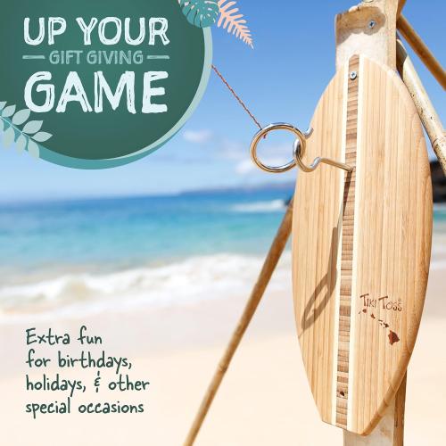 Tiki Toss Ring Toss Game for Adults - Hook and Ring Games with String and Hooks for Indoor/Outdoor Use, Man Cave Decor & Stuff, Gifts for Men/College - Standard or Deluxe 12.3 / Tiny 5