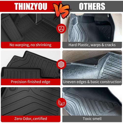 Floor Mats Compatible with 2017-2025 2026 Jeep Compass Trunk Mat Cargo Liner Cargo Mat TPE All Weather Back Seat Cover Protector 2024 Compass Accessories (Trunk Mat Backrest Mats Floor Mats)