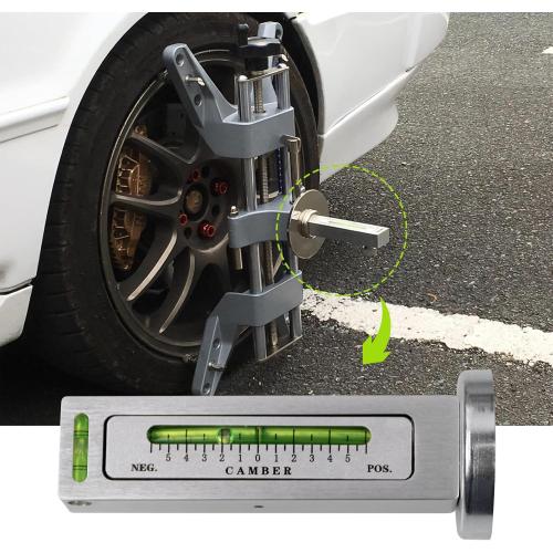 RULLINE Wheel Clamp & Magnetic Adapter 3PCS Wheel Alignment Tool for Precise Camber Caster Gauges Fits for 11-25 Rims Camber Alignment Tool Universal Tire Repair Tool