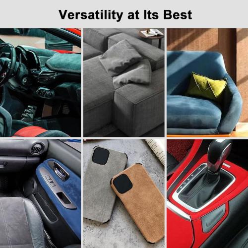 Premium Black Suede Fabric Wrap - 30x60 inch Suede Wrap for Car Interior - Self-Adhesive Microfiber and Synthetic Leather, Stretchable Interior Film for Car and Home Decor