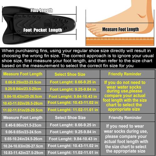 WSTOO Size 6.5-8 Streamlined Training Short Fins - Silicone Swim Flippers for Adults and Youth (Men & Women), Ideal for Swimming, Snorkeling, and Diving