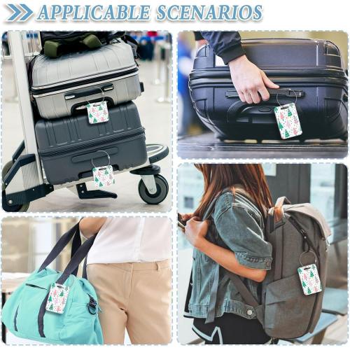 Christmas Tree Luggage Tags for Suitcase 2PCS Acrylic Suitcase Tags Identifiers Travel Bag Tags Backpack Handbag Baggage Labels