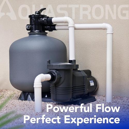 AQUASTRONG In/Above Ground Pool Pump Pure Copper Motor Energy Efficient High Flow Powerful Self Primming Swimming Pool Pumps with Filter Basket, Light Black‼️the product is new‼️