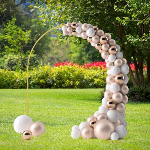 DOEWORKS 6.5 FT Metal Balloon Arch Stand, Rectangle Wire Backdrop Stand for Ceremony, Flower Stand Rack for Wedding, Birthday Party, Golden