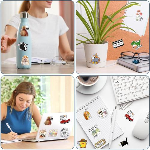 Set of 400 Pcs Funny Stickers for Adults Waterproof Funny Meme Stickers Pack for Laptop, Water Bottles, Bumper, Phone, Hard Hats, Wall, Window Decals Decors, 50 Styles(Funny Style)