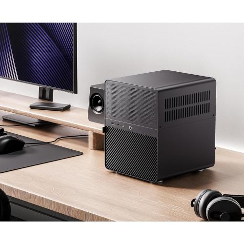 Black 9.17x10.31x11.73 JONSBO N3 Mini-ITX NAS PC Chassis, ITX Computer Case, 8HHD 1-SSDD isk Bays NAS Mini Aluminum with Steel Plate Case, Built-in 2x10cm Fan, Power Support: SFX105mm, Support 130mm CPU Cooler