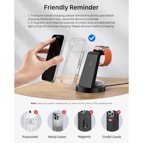 Anlmz 3 in 1 Charging Station - Wireless Charger for Apple Multiple Devices