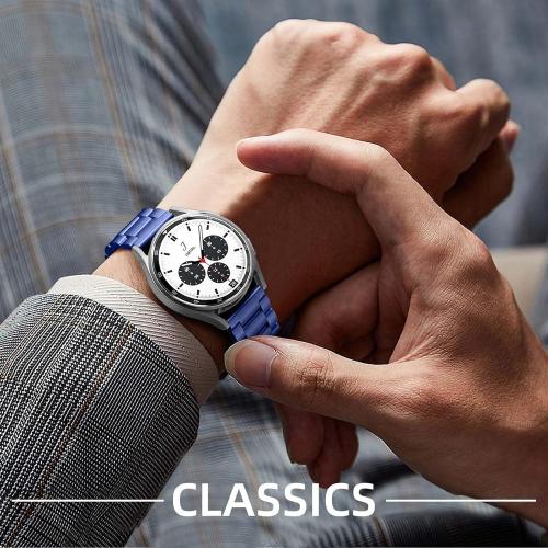 Lerobo Stainless Steel Band Compatible with Samsung Galaxy Watch 8 7 6 5 4 FE 40mm 44mm 45mm/Galaxy Watch 8 Classic 6 4 Classic 43mm 47mm 42mm 46mm, 20mm Metal Replacement Band for Men Women