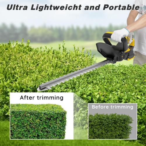 Hedge Trimmer for Dw 20V Battery,Hedge Trimmer Cordless with 22'' Dual-Action Blade and 3/5'' Cutting Capacity,1600RPM& Safety Lock (Battery Not Included)