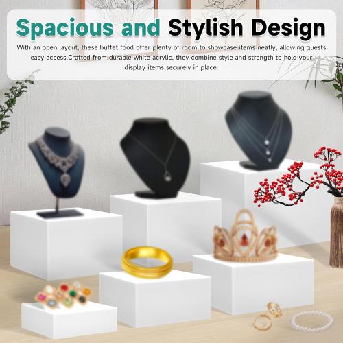 12 Large Buffet Risers,3Pcs 12,10,8 Buffet Risers,Food Risers for Buffet Table Display Stand Shelf for Party Catering Dessert Jewelry Collectibles Acrylic Cube Boxes