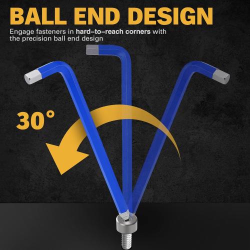 ELEAD Jumbo Hex Key Allen Wrench Set | 13-Piece Metric 2-19mm | Long Ball End Durable S2 | Automotive | Mechanic | Furniture | Professional Grade Tools