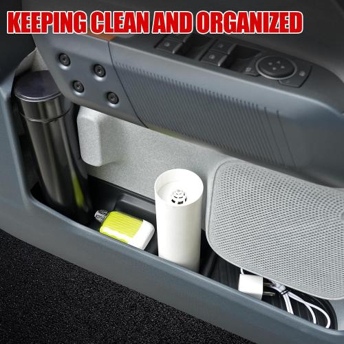 Mabett Door Side Storage Tray for Ford Maverick 2025 2024 2023 2022 Accessories(Not Fit 2026), TPE Front and Rear Doors Storage Insert Organizer Boxs 4PCS Set Fit Maverick(Black)