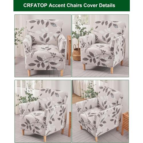 CRFATOP Stretch Mid Century Modern Armchair Slipcover 1-Piece Accent Chair Covers with Arms Soft Chair Slipcovers for Living Room Armchair Furniture Protector Office Reception Reading Sofa,A19