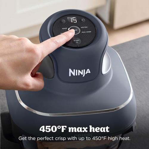 Ninja Crispi 4-in-1 Portable Glass Air Fryer Cooking System, 1500W, 4QT & 6-Cup TempWare Glass Containers with Storage Lids, Microwave, Freezer & Dishwasher Safe, Cyberspace Gray, FN101GY