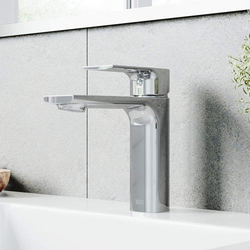 VIGO Davidson 6'' H Single Handle Single-Hole Bathroom Faucet in Chrome-VG01043CH