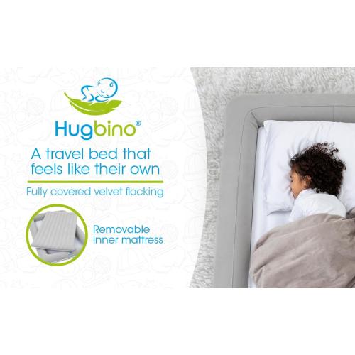 HUGBINO Inflatable Toddler Travel Bed - Kids Air Mattress - Portable Blow Up Bed for Children, Lightweight and Sturdy - Floor Beds and Mattresses for Youth, Durable Traveling Accessories for Toddlers