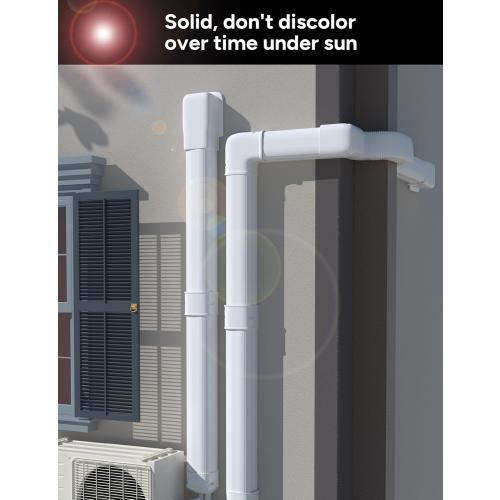 4'' 18.0 Ft Mini Split Line Set Cover Kit for Minisplit Ductless Linset Air Conditioners and Heat Pumps, Central AC Decorative Upgraded UV-Proof Strong & Durability PVC Pipe