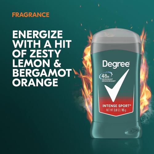 Pack of 6 Degree Men Original Aluminum Free Deodorant for Men, 48-Hour Odor Protection, Intense Sport, 3 Ounce (Pack of 6)